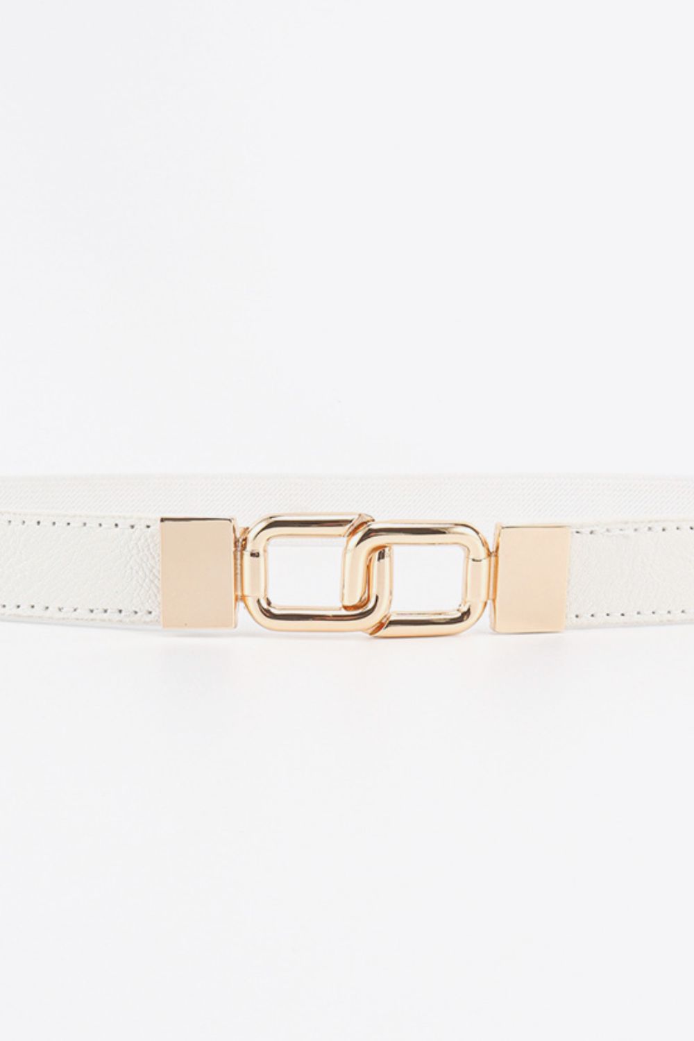 Geometric Rose Gold Double-Buckle Stretch Belt