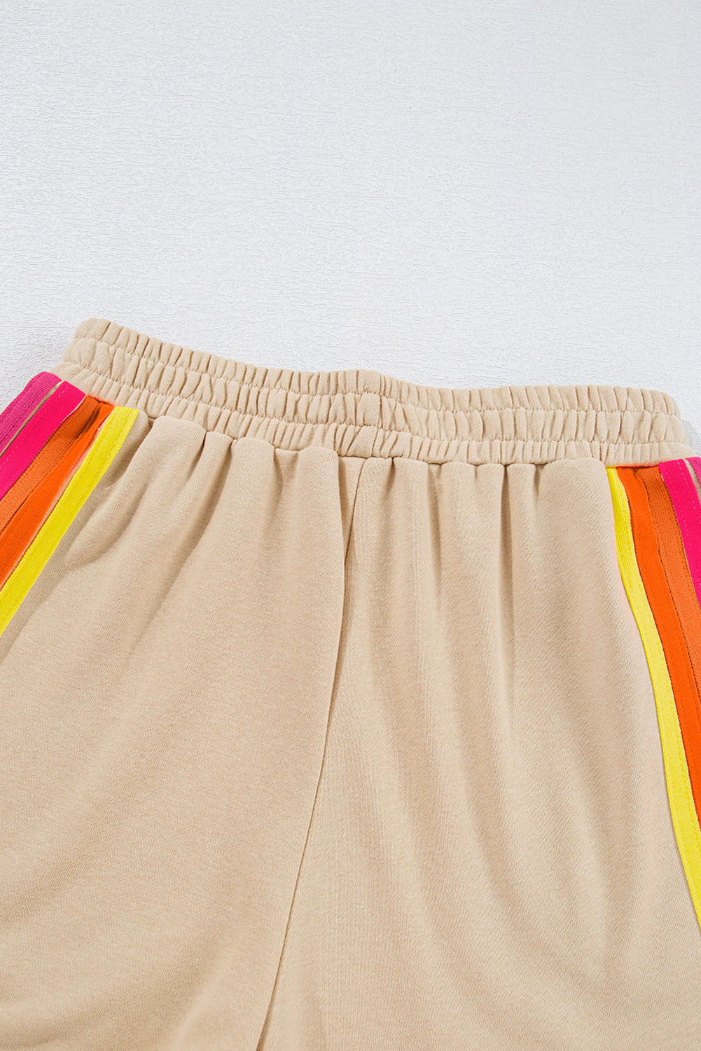 Striped Accent Pullover & Shorts Two-Piece Set