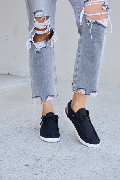 Navy Slip-On Sneakers with Silver Star Accent