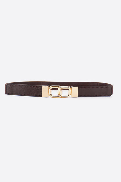 Geometric Rose Gold Double-Buckle Stretch Belt