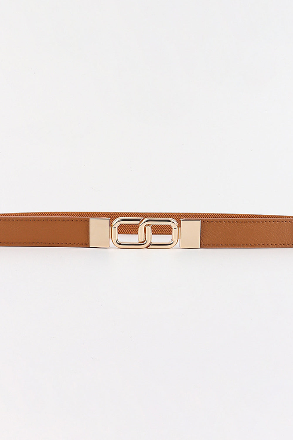 Geometric Rose Gold Double-Buckle Stretch Belt