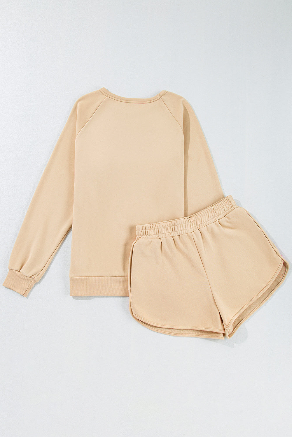Striped Accent Pullover & Shorts Two-Piece Set