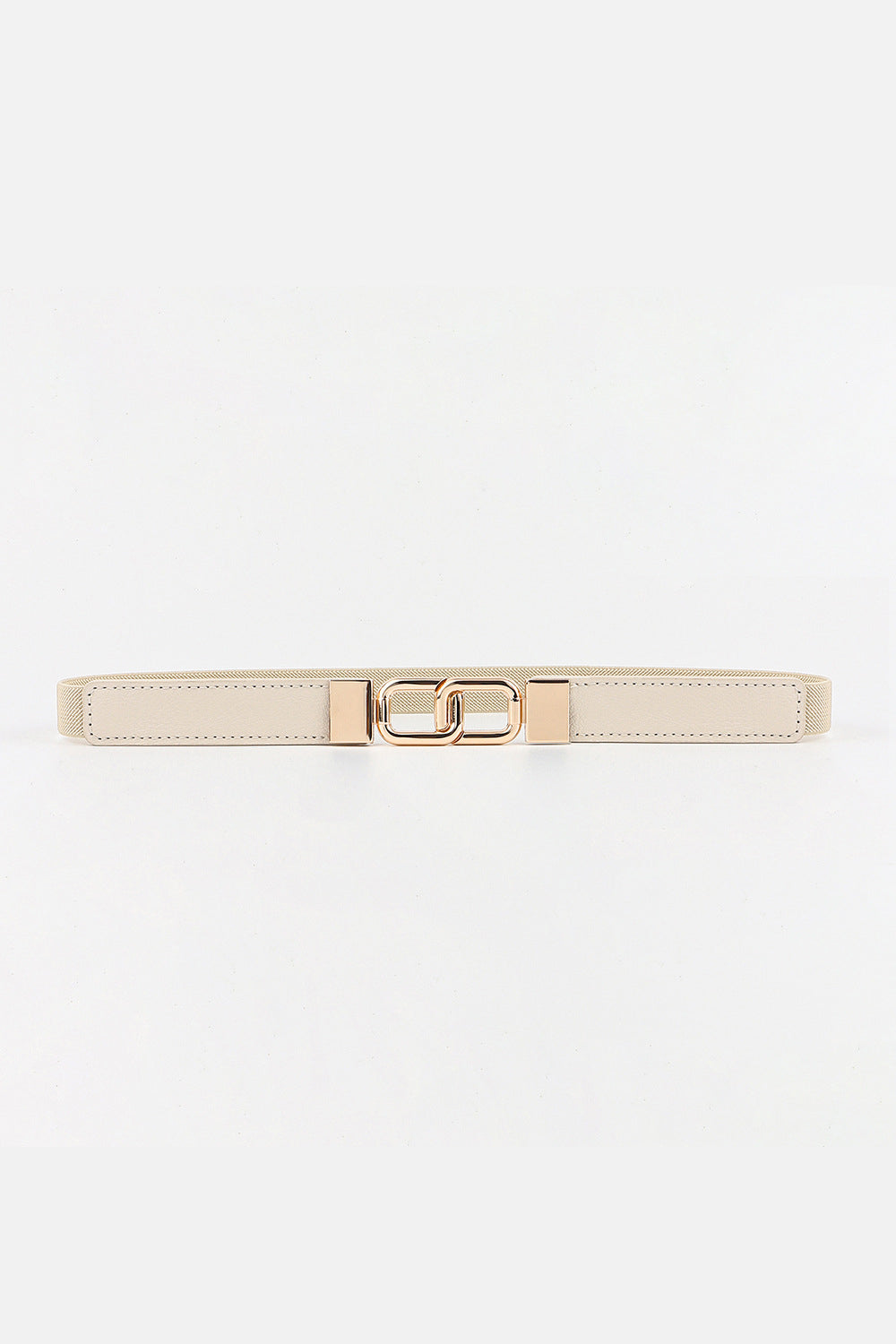 Geometric Rose Gold Double-Buckle Stretch Belt