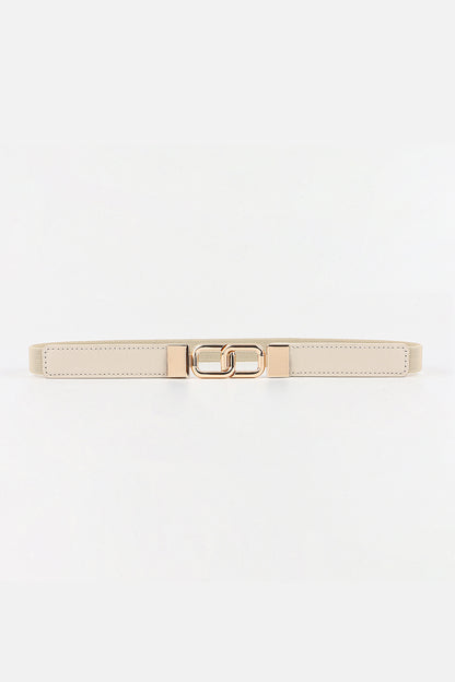 Geometric Rose Gold Double-Buckle Stretch Belt