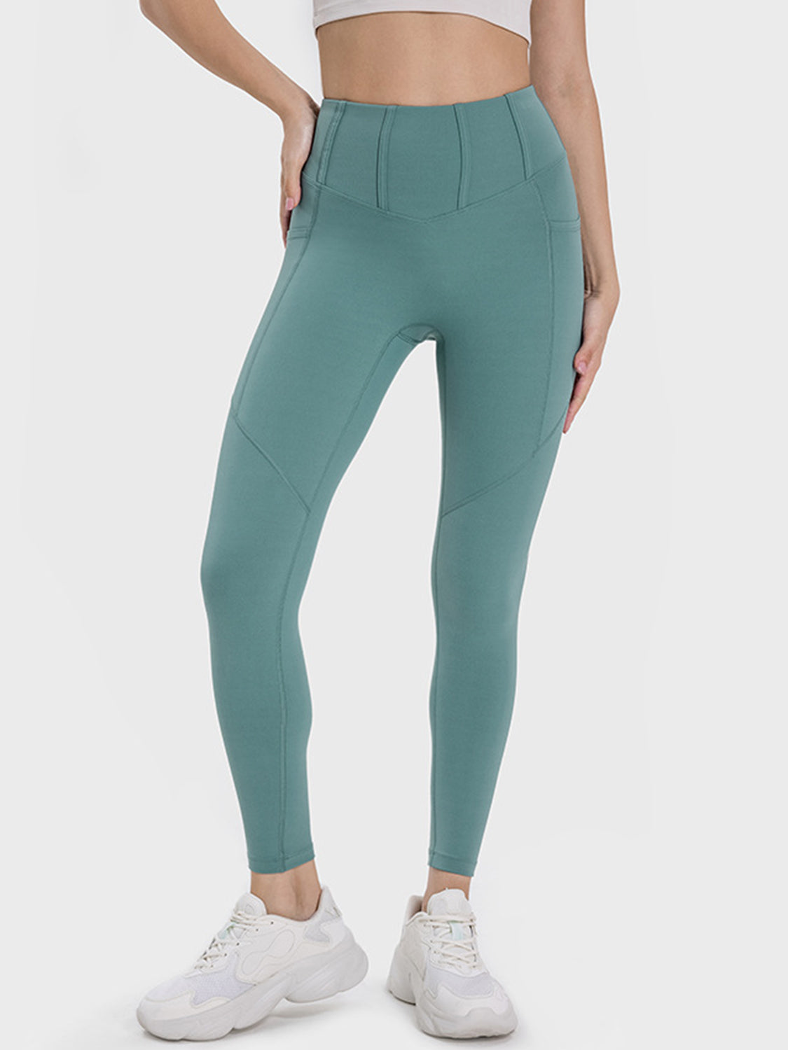 Millennia Pocketed High-Waist Seam Detail Active Leggings