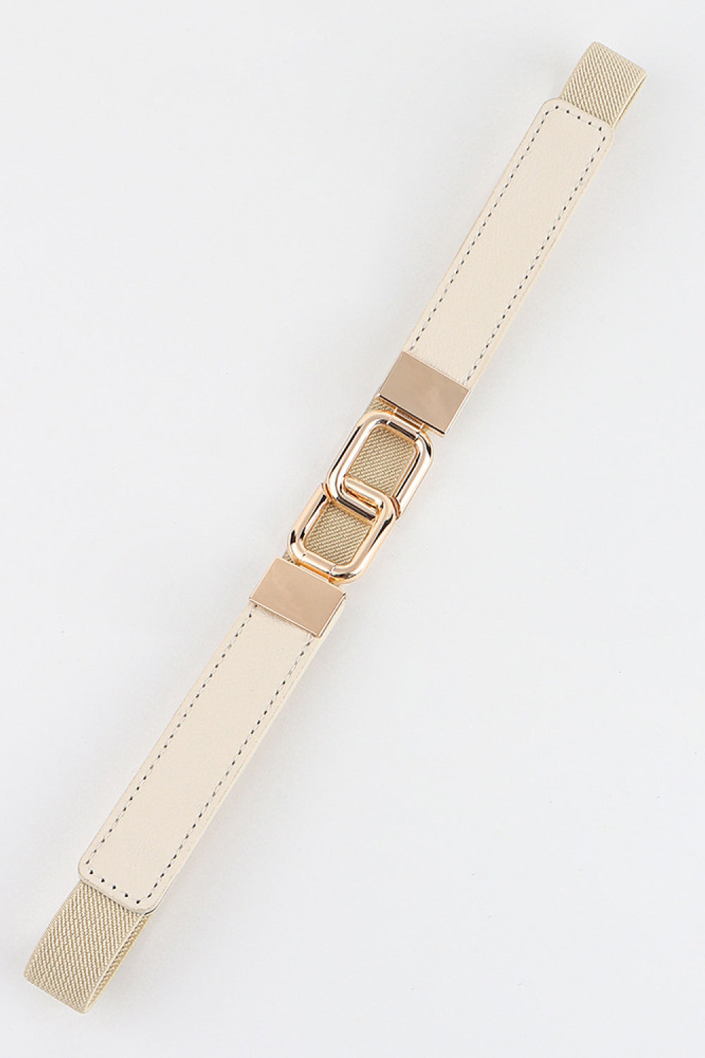 Geometric Rose Gold Double-Buckle Stretch Belt