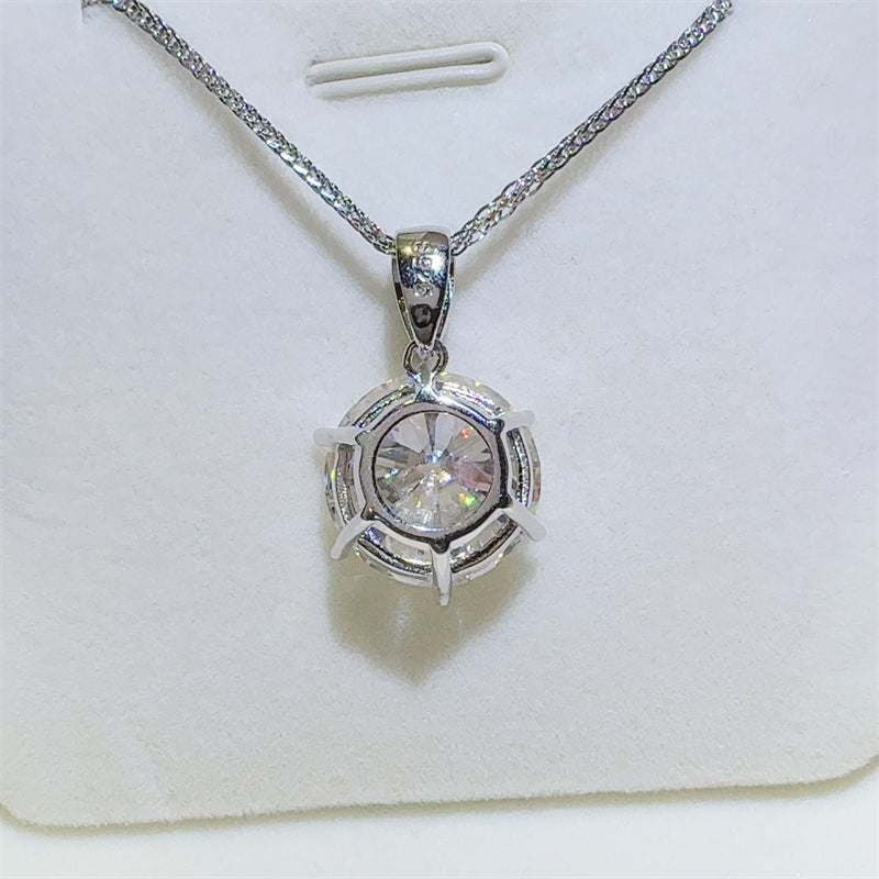 10 Carat Platinum-Plated Sterling Silver Statement Pendant Necklace