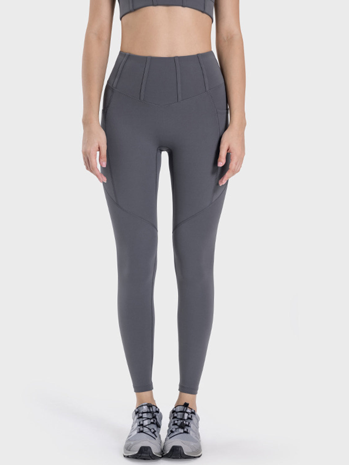 Millennia Pocketed High-Waist Seam Detail Active Leggings