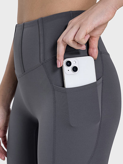 Millennia Pocketed High-Waist Seam Detail Active Leggings