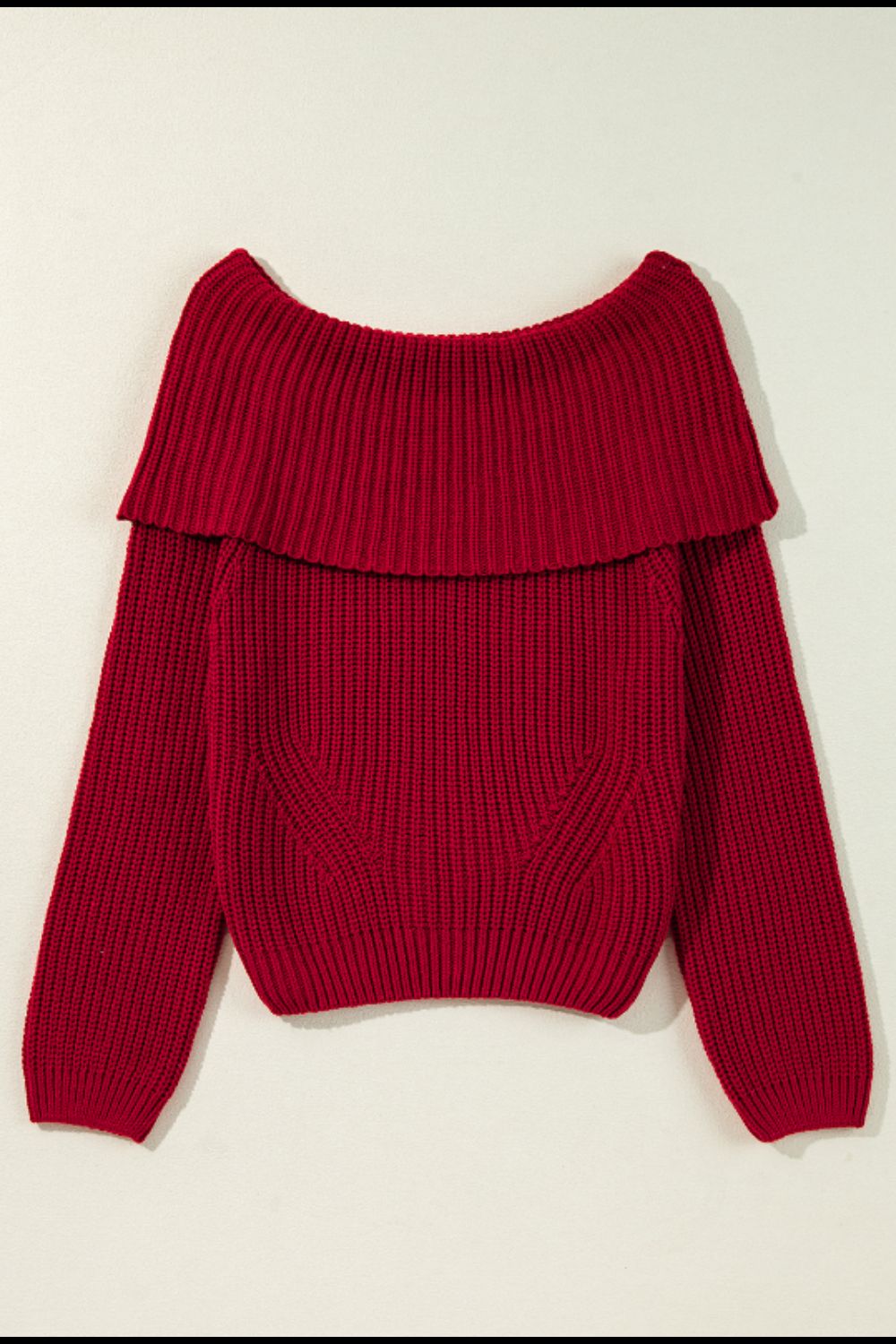 Bardot Off-Shoulder Long Sleeve Knit Sweater