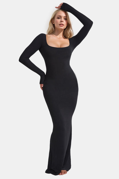 Basic Bae Built-In Shapewear Square Neck Form-Fitting Maxi Dress