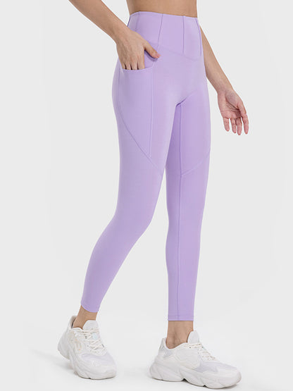 Millennia Pocketed High-Waist Seam Detail Active Leggings