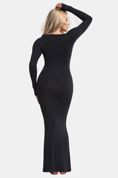 Basic Bae Built-In Shapewear Square Neck Form-Fitting Maxi Dress