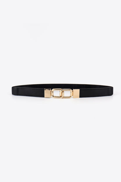 Geometric Rose Gold Double-Buckle Stretch Belt