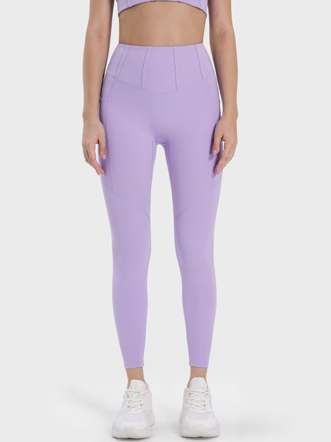 Millennia Pocketed High-Waist Seam Detail Active Leggings