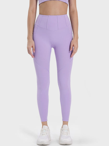 Millennia Pocketed High-Waist Seam Detail Active Leggings