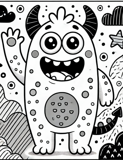 Happy Monsters Coloring Sheet Bundle (Free Download)