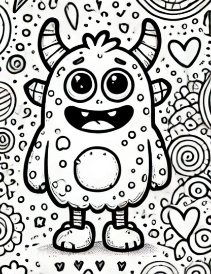 Happy Monsters Coloring Sheet Bundle (Free Download)