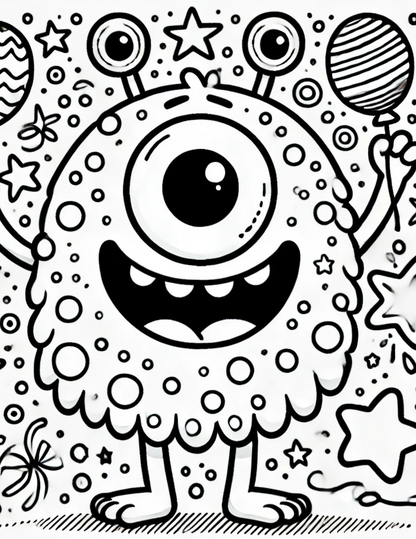 Happy Monsters Coloring Sheet Bundle (Free Download)