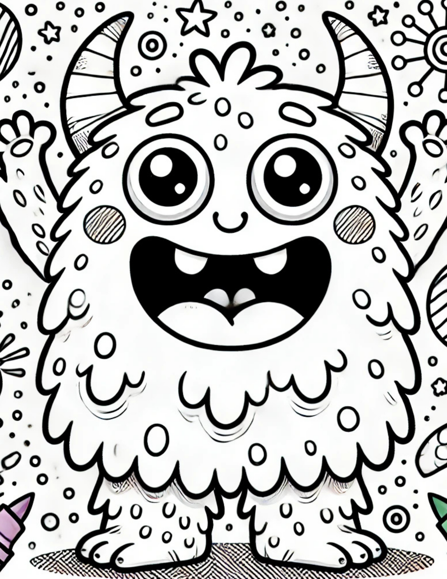 Happy Monsters Coloring Sheet Bundle (Free Download)