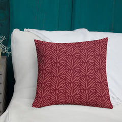 Burgundy Abstract Leafline Pillow