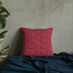 Burgundy Abstract Leafline Pillow