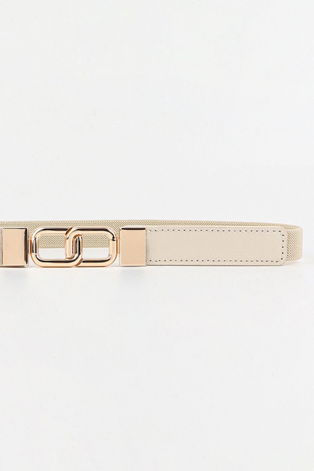 Geometric Rose Gold Double-Buckle Stretch Belt