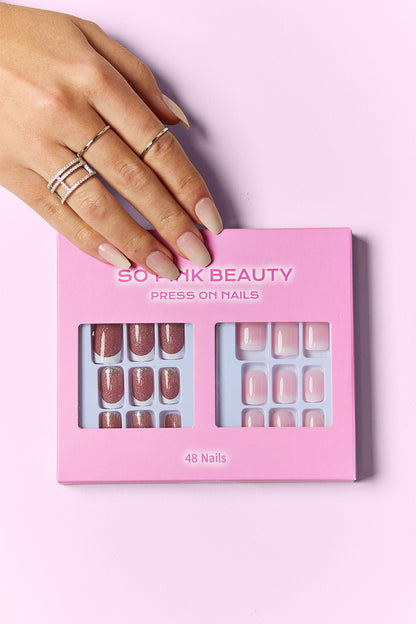 Luxe Chic Nail Duo Collection: Elegant Press-On Nail Sets - 2 Packs