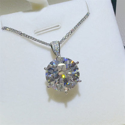 10 Carat Platinum-Plated Sterling Silver Statement Pendant Necklace