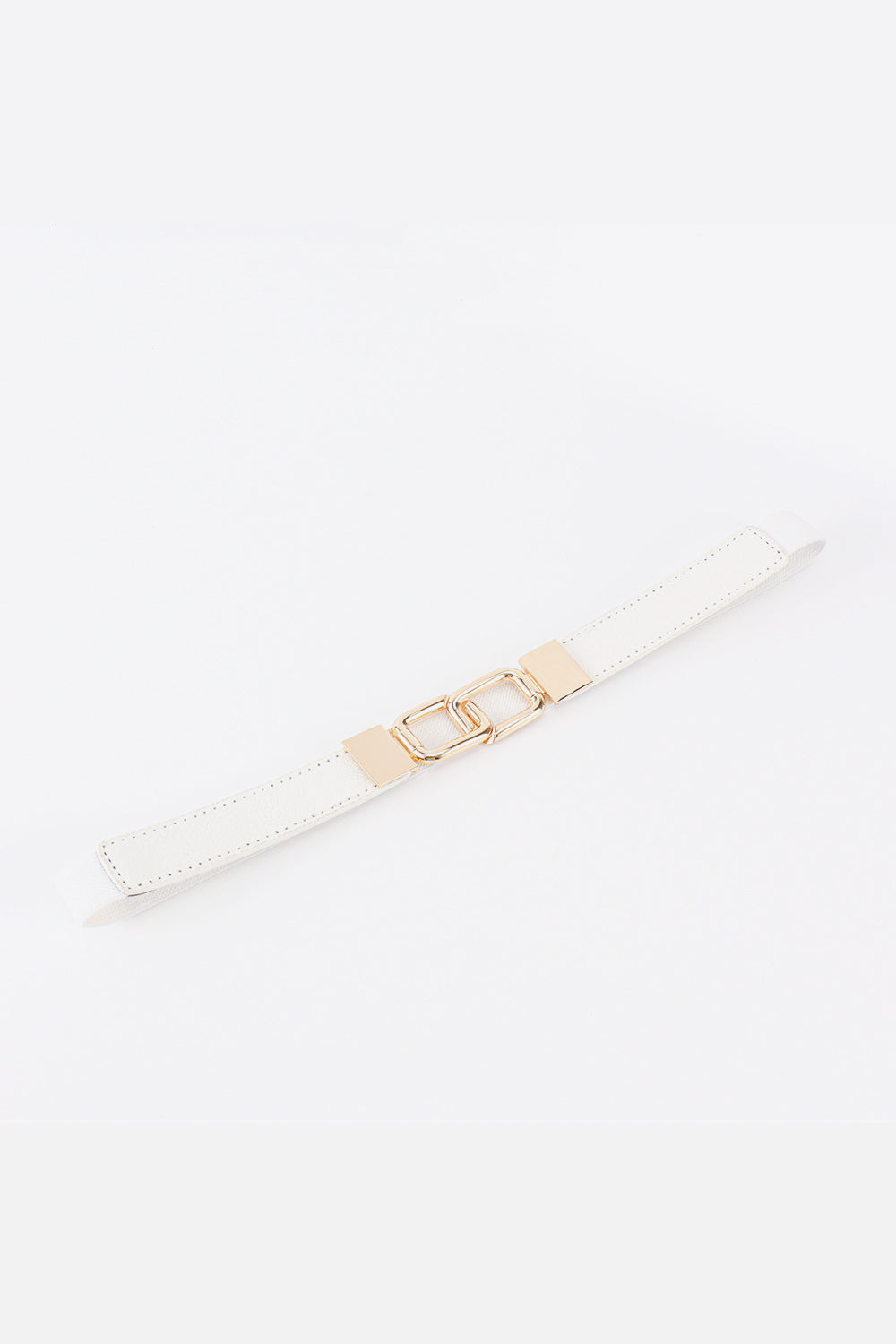 Geometric Rose Gold Double-Buckle Stretch Belt