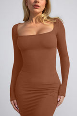 Basic Bae Built-In Shapewear Square Neck Form-Fitting Maxi Dress