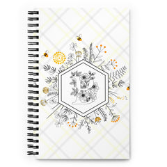 Bee Bloom Monogram Spiral Notebook